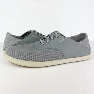 Olukai Nohea Moku No Tie Slip On Boat Shoes Gray Sneakers